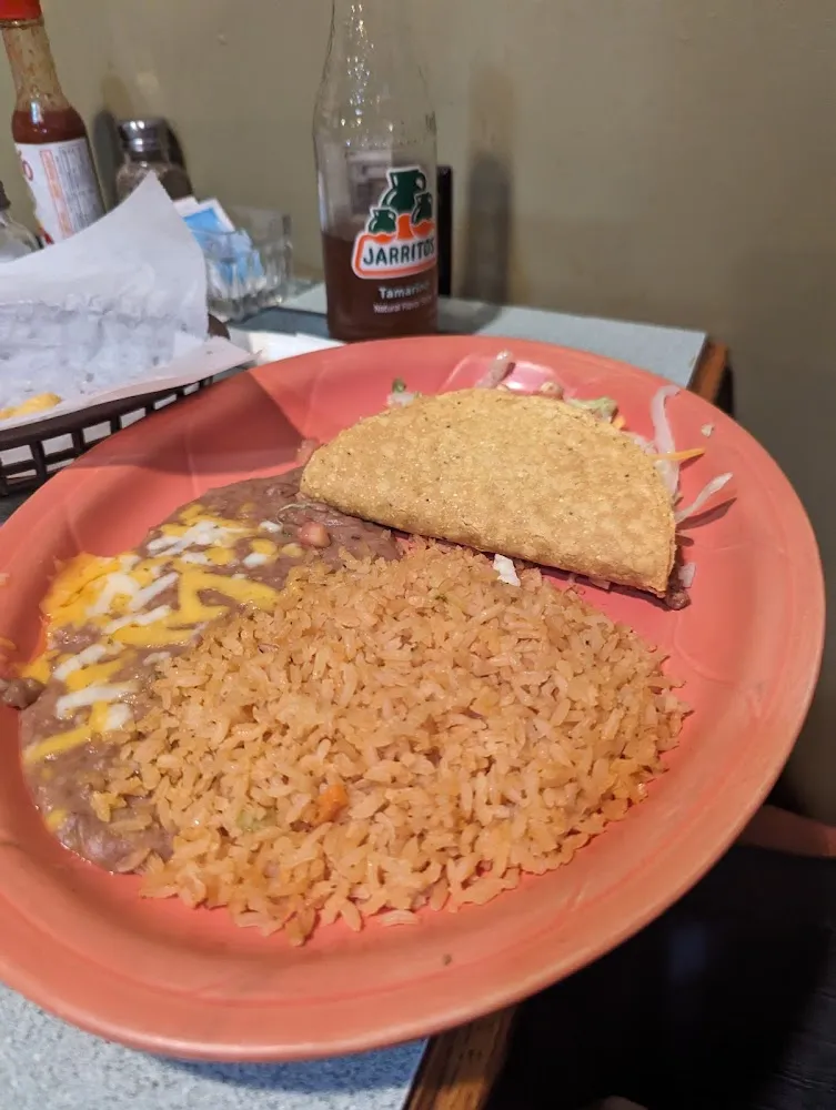 Crispy Taco with Rice and Beans