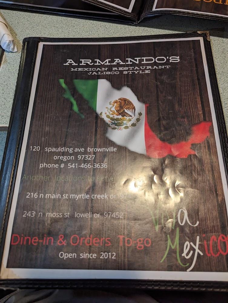 Armando's Mexican Restaurant Menu image 2