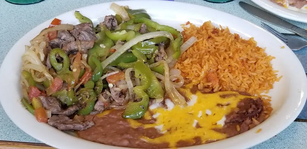 Rice and Beans with Sides for the Fajitas